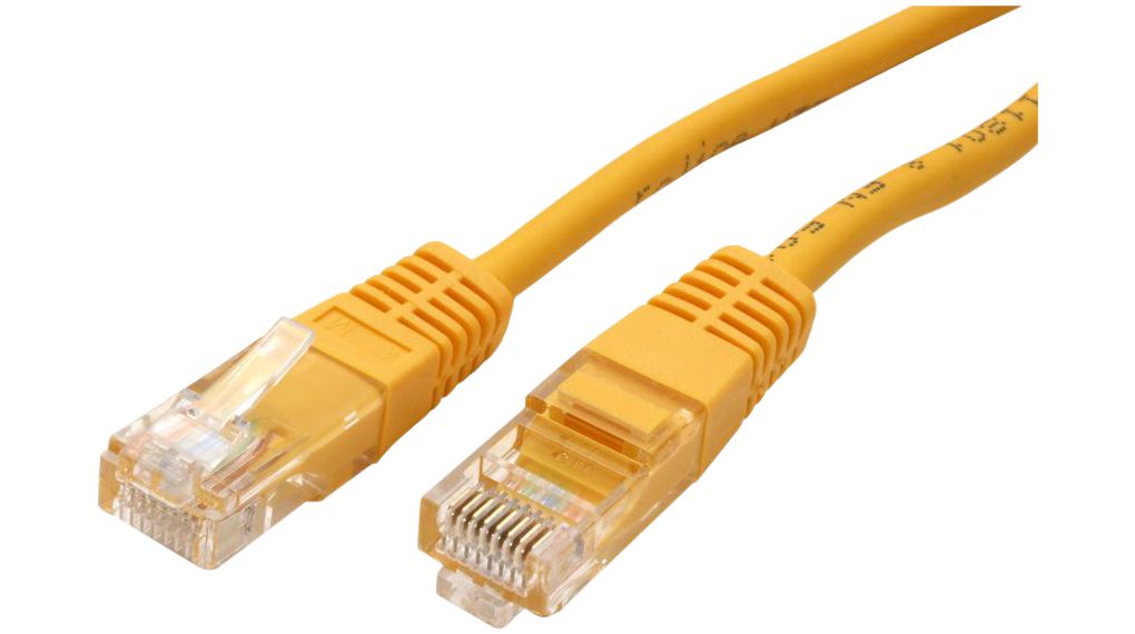 Roline Cat5e, 1 m Cat5e Ethernet Cable, Yellow Straight to Male Straight Male, Unshielded Polyvinyl Chloride Sheath