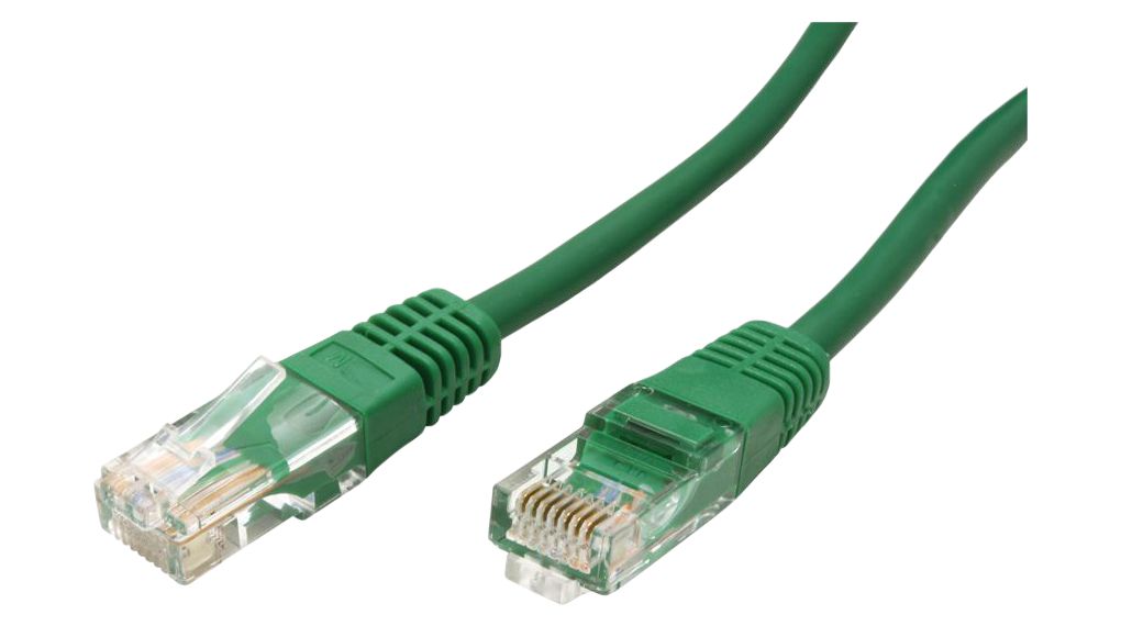 Roline Cat5e, 5 m Cat5e Ethernet Cable, Green Straight to Male Straight Male, Unshielded Polyvinyl Chloride Sheath