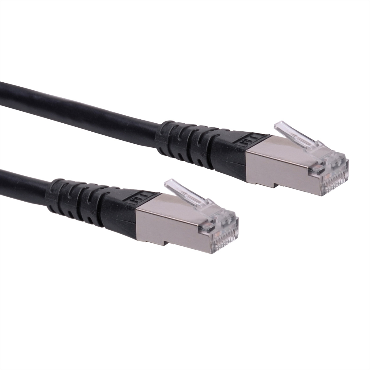 Roline 21.15, 1 m Cat6 Ethernet Cable, Black, S/FTP Screened Polyvinyl Chloride Sheath