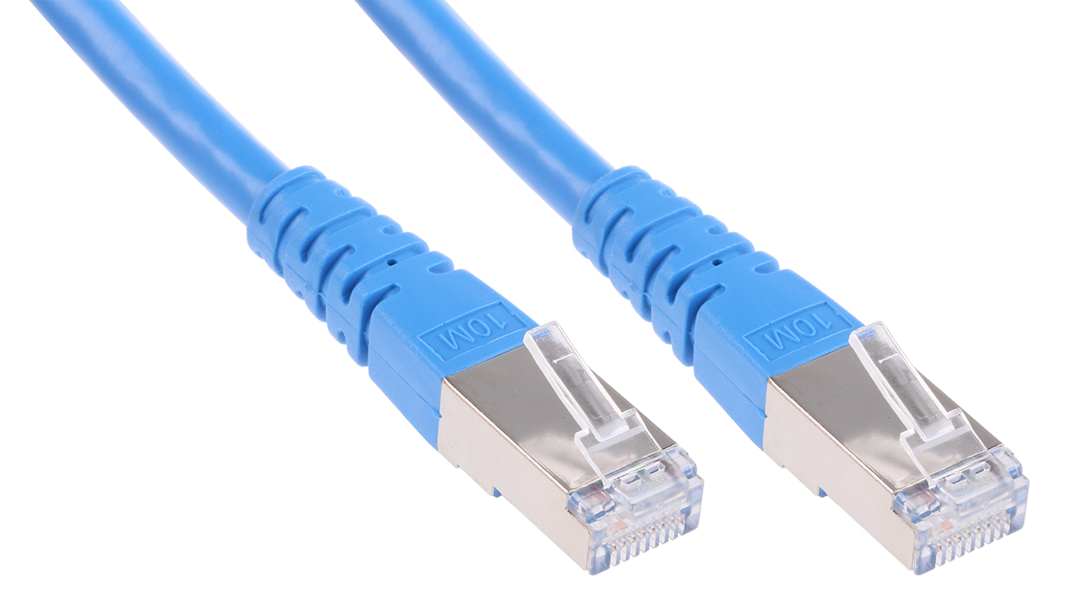 Roline, 10 m Cat6 Ethernet Cable, Blue, Shielded 8 Screened Polyvinyl Chloride Sheath