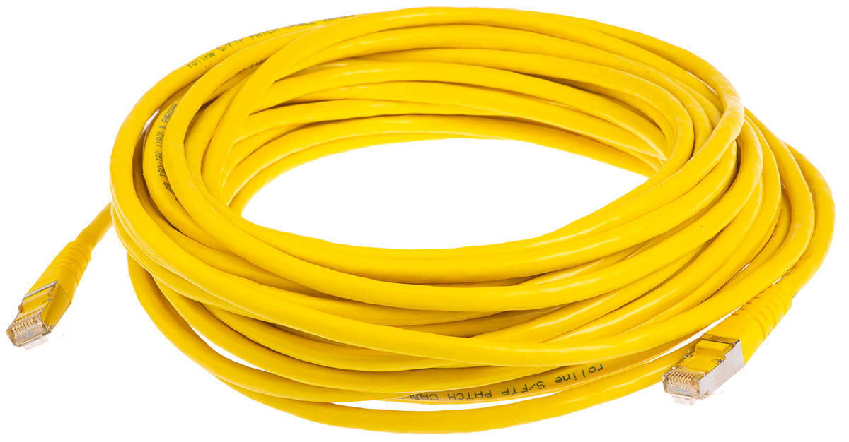 21151392-30 Roline ROLINE, 15 m Cat6 Ethernet Cable, Yellow, Shielded 8 Screened Polyvinyl Chloride Sheath
