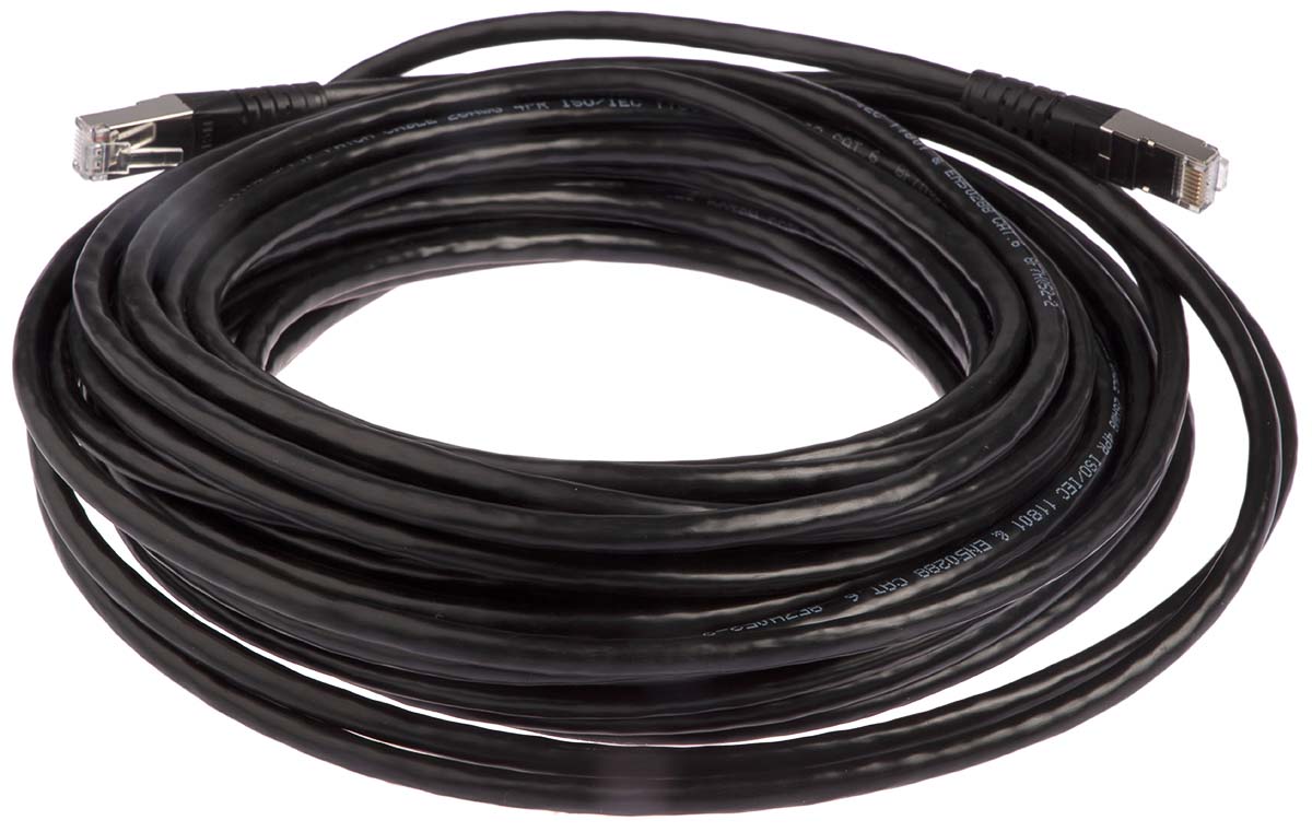 21151405-20 Roline, 20 m Cat6 Ethernet Cable, Black, Shielded 8 Screened Polyvinyl Chloride Sheath
