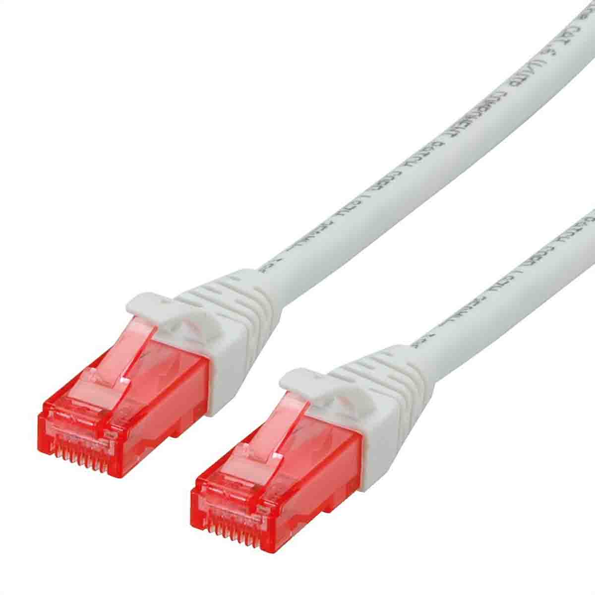 Roline, 3 m Cat6 Ethernet Cable, White, Unshielded 8 Unscreened Low Smoke Zero Halogen Sheath
