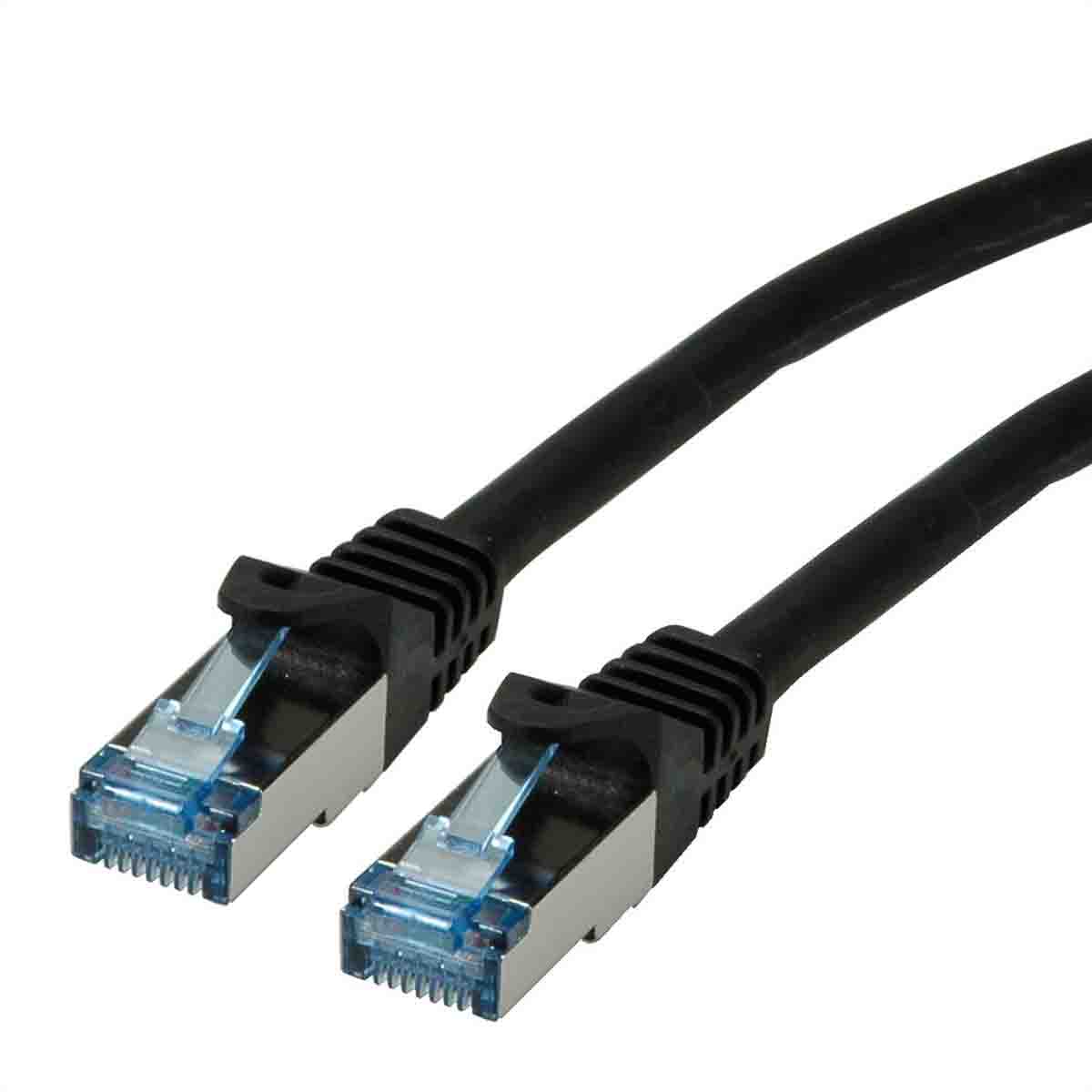 Roline, 15 m Cat6a Ethernet Cable, Black, Shielded 8 Screened Low Smoke Zero Halogen Sheath