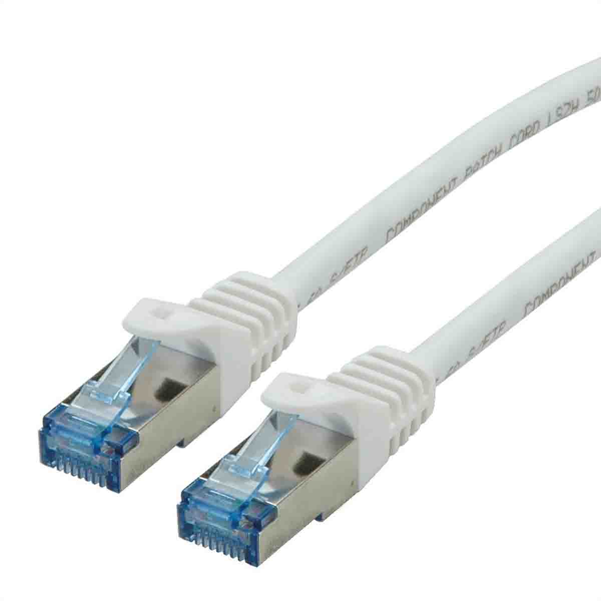 Roline, 15 m Cat6a Ethernet Cable, White, Shielded 8 Screened Low Smoke Zero Halogen Sheath
