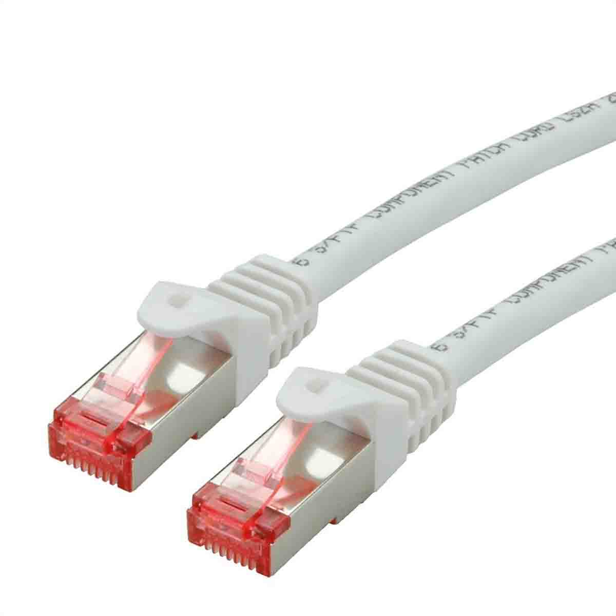 Roline, 300 mm Cat6 Ethernet Cable, White, Shielded 8 Screened Low Smoke Zero Halogen Sheath