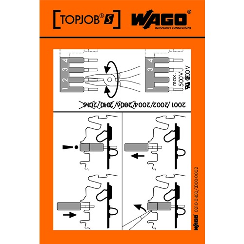 WAGO Pre-Printed Label. Quantity: 100 Per Pack