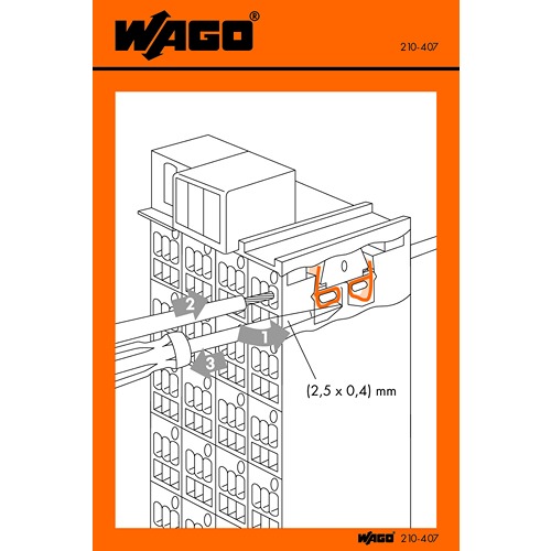WAGO Pre-Printed Label. Quantity: 100 Per Pack