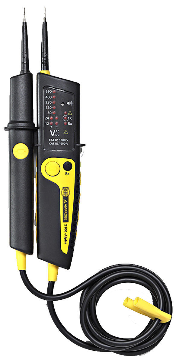 Beha-Amprobe 2100-alpha, LED Voltage Tester, 690V ac/dc Continuity Check, Mains Powered CAT III, CAT IV RSCAL,