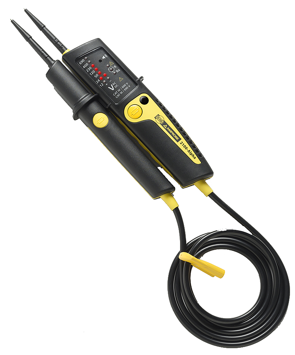 2100-alpha Beha-Amprobe , LED Voltage Tester, 690V ac/dc Continuity Check, Mains Powered CAT III, CAT IV,