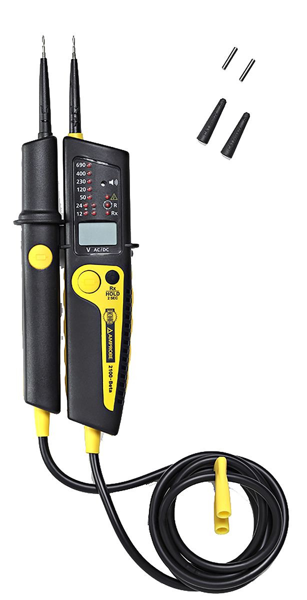 Beha-Amprobe 2100-BETA, LED Voltage Tester, 690V ac/dc Continuity Check, Battery Powered CAT III, CAT IV RSCAL,