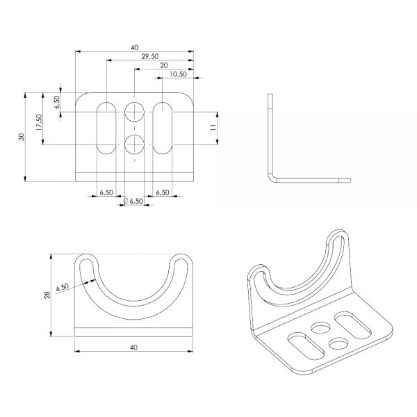210200-12 LED2WORK Lighting Mounting Bracket
