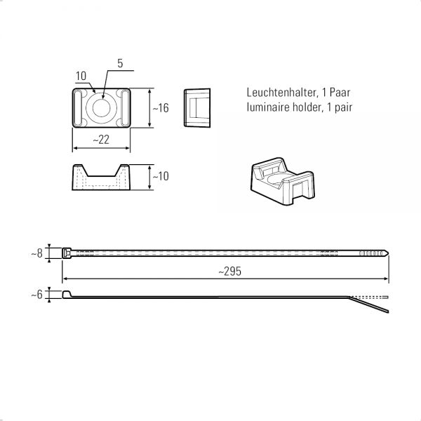 210200-13 LED2WORK Cable Tie, Blue Plastic