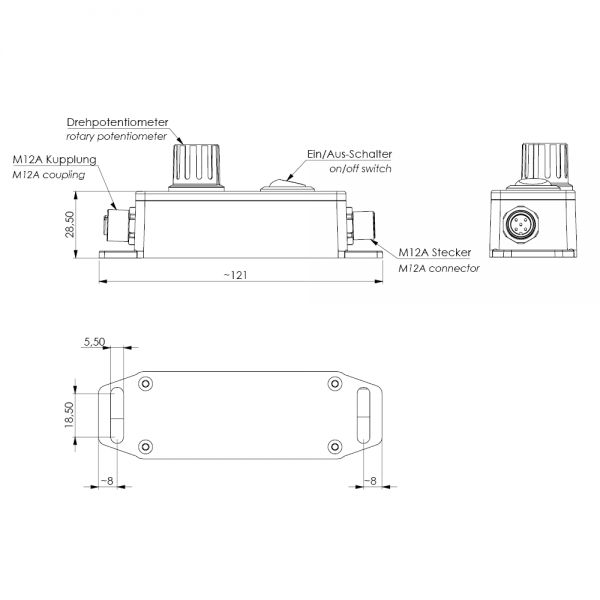 210700-04 LED2WORK, 24V Output, 144 W Output Rotary Potentiometer
