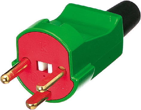 LK Denmark Mains Plug Red, Green, 10A, Cable Thermoplastic, 250V, Clamp