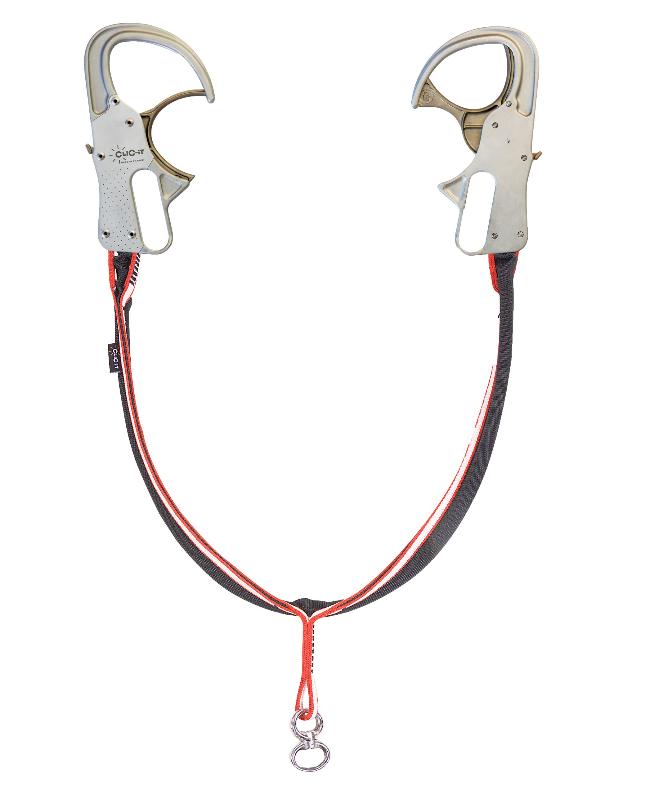 CLiC-iT 1170mm Fall Arrest Double Automatic Lanyard Twist Lock Karabiner Single