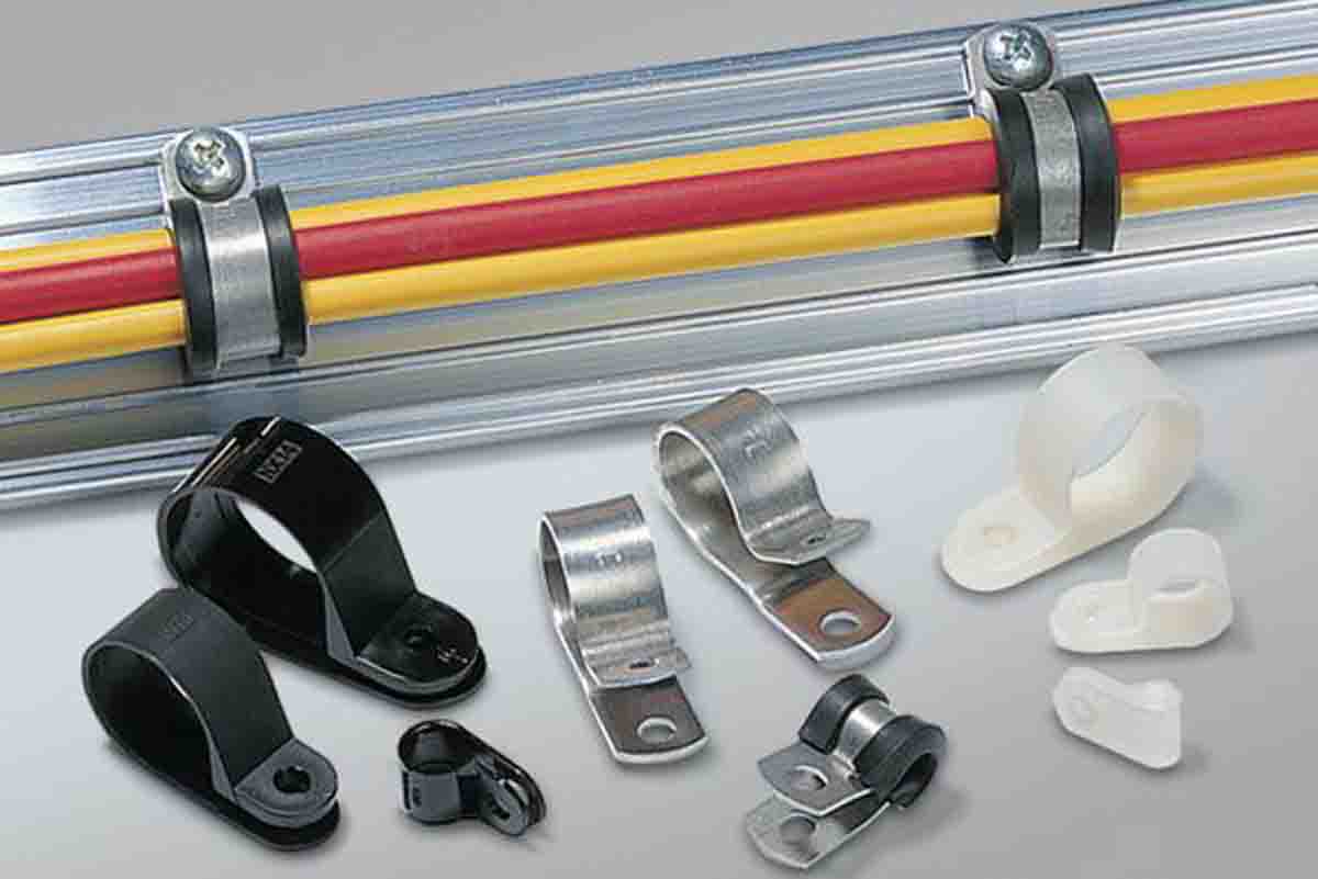 211-10040-alu4-al-na HellermannTyton 6.4 mm ID Natural, Aluminium P-Clip