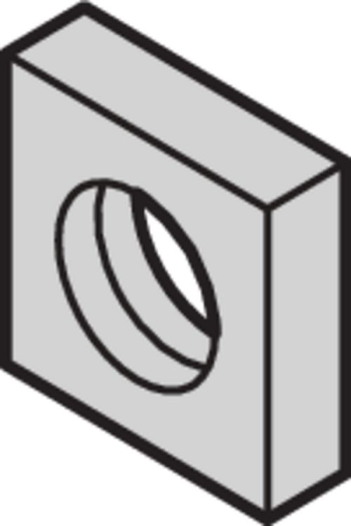 nVent SCHROFF M2.5 Steel Flat Nut Square Nuts, Nickel Plated Finish