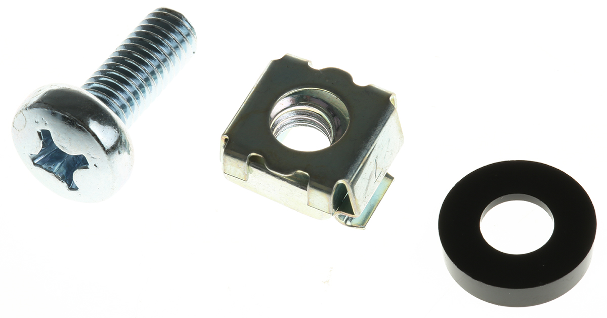nVent SCHROFF Assembly Screw Pack for Use with 19 in Enclosure, 19 in Front Panel, M6 x 16 Thread, 8 Per Pack Piece(s)