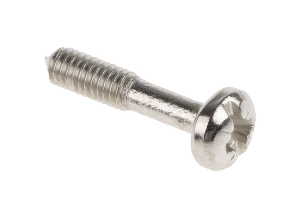 nVent SCHROFF Screw for Use with Front Panel Mount, M2.5 x 12.3 Thread, 100 Per Pack Piece(s)