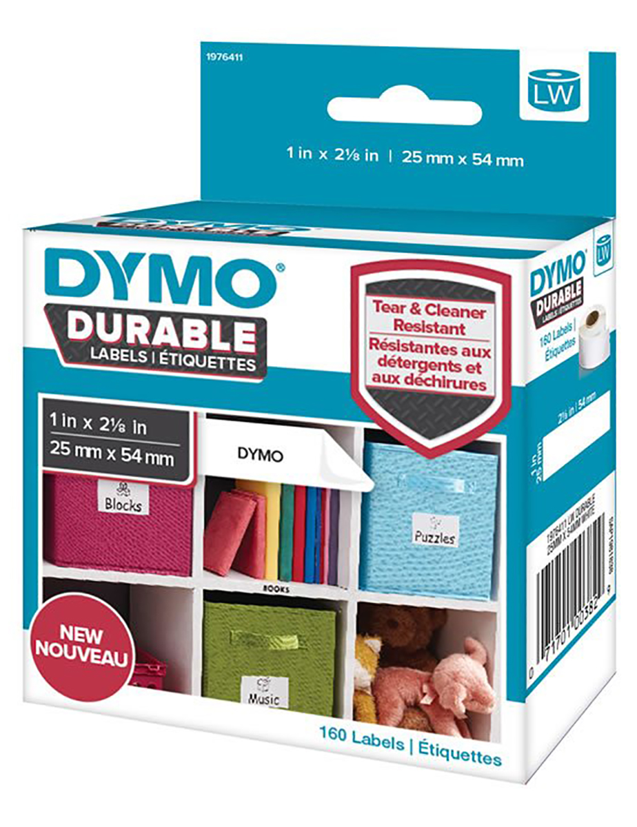 Dymo White Label Roll, 54 mm Width, 160 Per Roll Qty, 54 mm