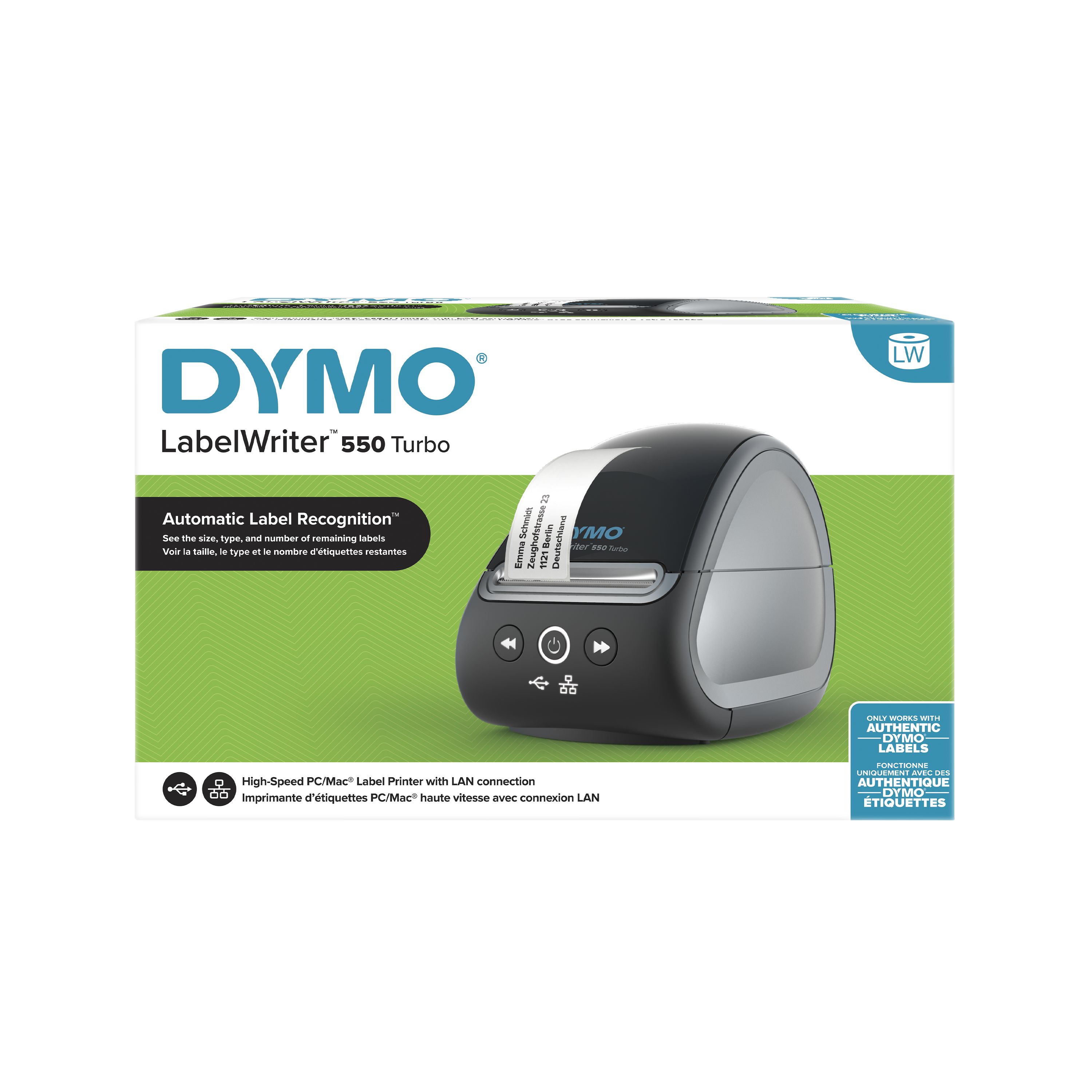 2112723 Dymo DYMO LABEL WRITER 550 TURBO Handheld Label Printer, 58 mm Max Label Width, EU