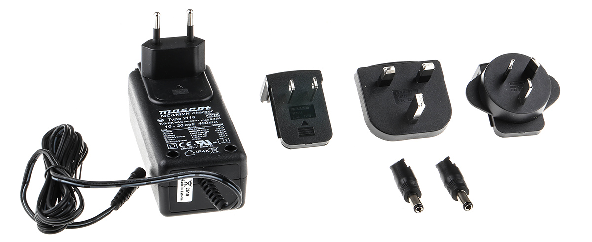 Mascot Battery Pack Charger For, NiCd, NiMH 1.3 A, Battery Pack with UK, US, AUS, EU plug, 20