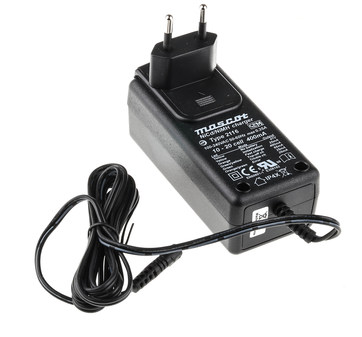 2116-10-20-elements Mascot Battery Pack Charger For, NiCd, NiMH 1.3 A, Battery Pack with UK, US, AUS, EU plug, 20