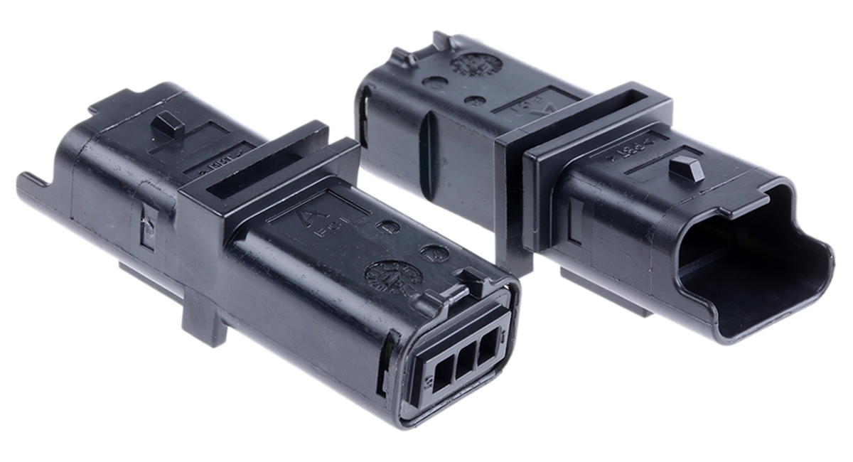 Delphi, 211PL Male Connector Housing,  3.33 mm Pitch,  3 Way,  1 Row Straight