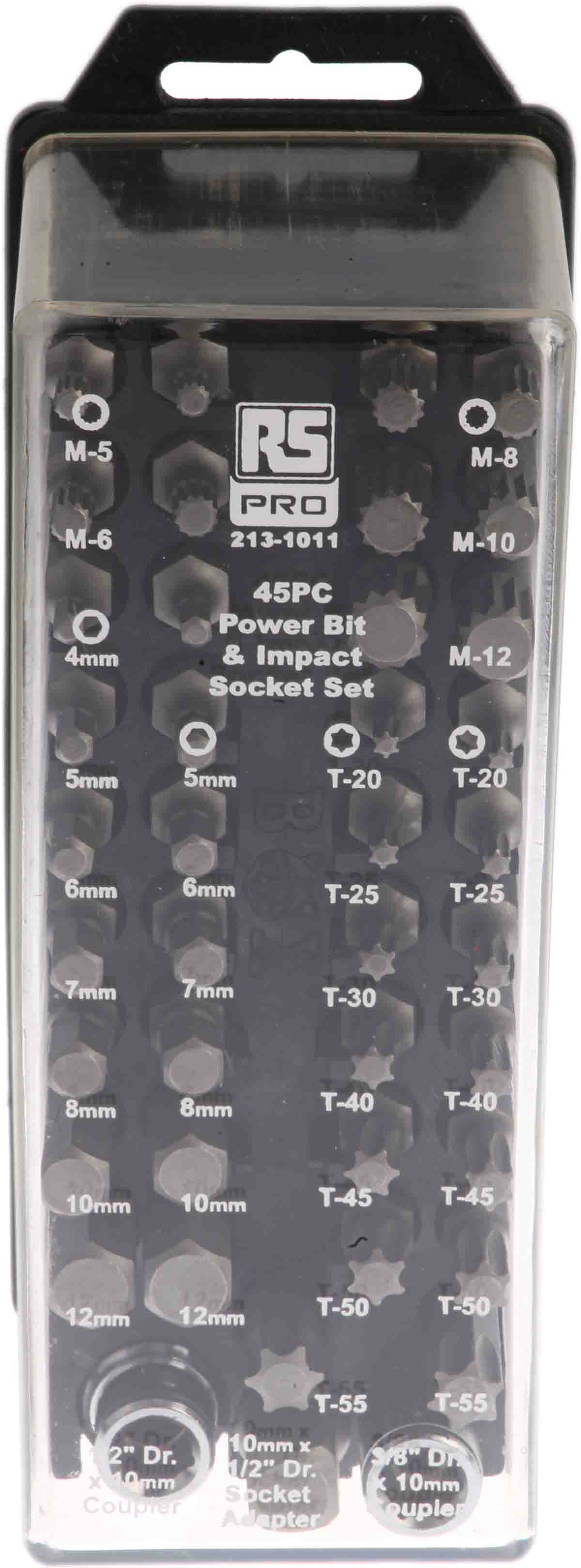 213-1011 RS PRO 45-Piece 1/2 in, 3/8 in Standard Socket Set