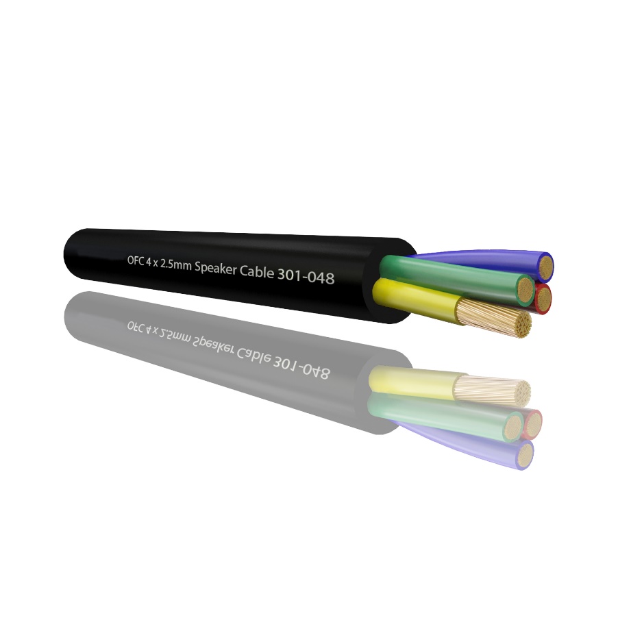 RS PRO 4 Core, 12 mm OD, 100 m, Black