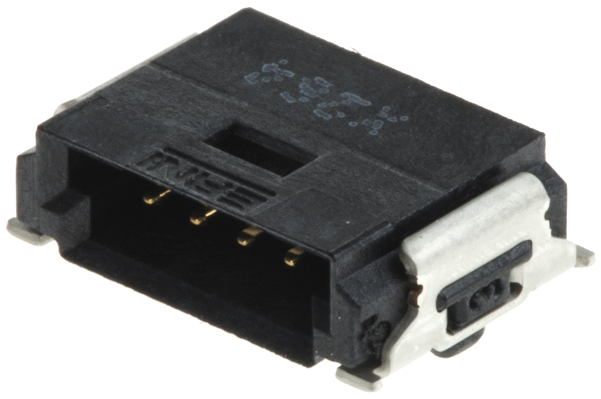 ERNI MiniBridge Series Right Angle Surface PCB Header, 4 Contact(s), 1.27 mm Pitch, 1 Row, Shrouded
