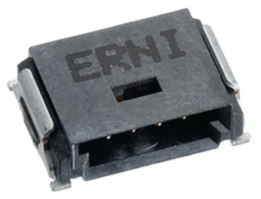 214012-214012-e ERNI MiniBridge Series Right Angle Surface PCB Header, 4 Contact(s), 1.27 mm Pitch, 1 Row, Shrouded