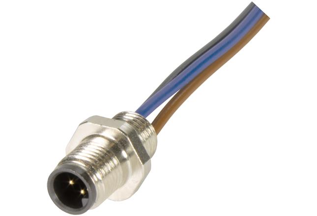 HARTING Connector, 3 Contacts, Front, M5 Connector, Plug, Male, IP67, Circular connectors M5 Series