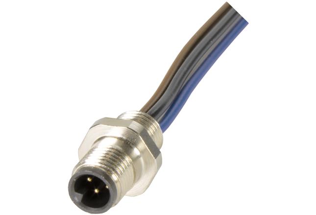 HARTING Connector, 4 Contacts, Front, M5 Connector, Plug, Male, IP67, Circular connectors M5 Series