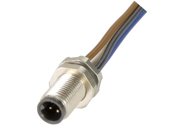 HARTING Connector, 4 Contacts, Front, M5 Connector, Plug, Male, IP67, Circular connectors M5 Series
