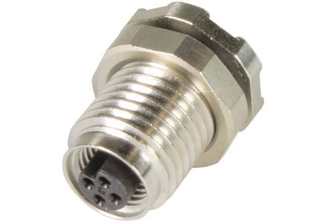 HARTING Connector, 3 Contacts, Rear, M5 Connector, Socket, Female, IP67, Circular connectors M5 Series