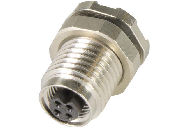 HARTING Connector, 4 Contacts, Rear, M5 Connector, Socket, Female, IP67, Circular connectors M5 Series