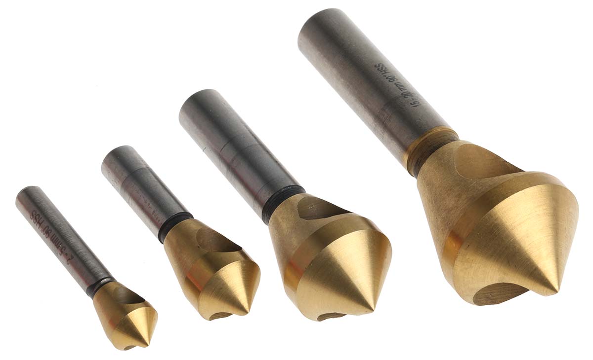 RS PRO HSS Countersink Drill Bit Set, 90 °, 4 Piece(s)