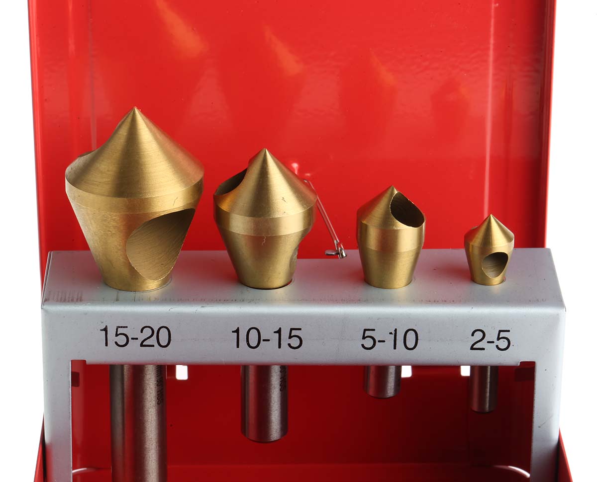 215-467 RS PRO HSS Countersink Drill Bit Set, 90 °, 4 Piece(s)