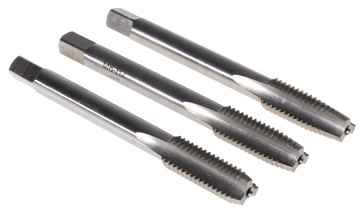 RS PRO Tap Set, M8 Thread, Metric Standard, Hand Tap