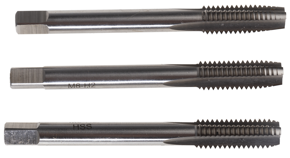 215-568 RS PRO Tap Set, M8 Thread, Metric Standard, Hand Tap
