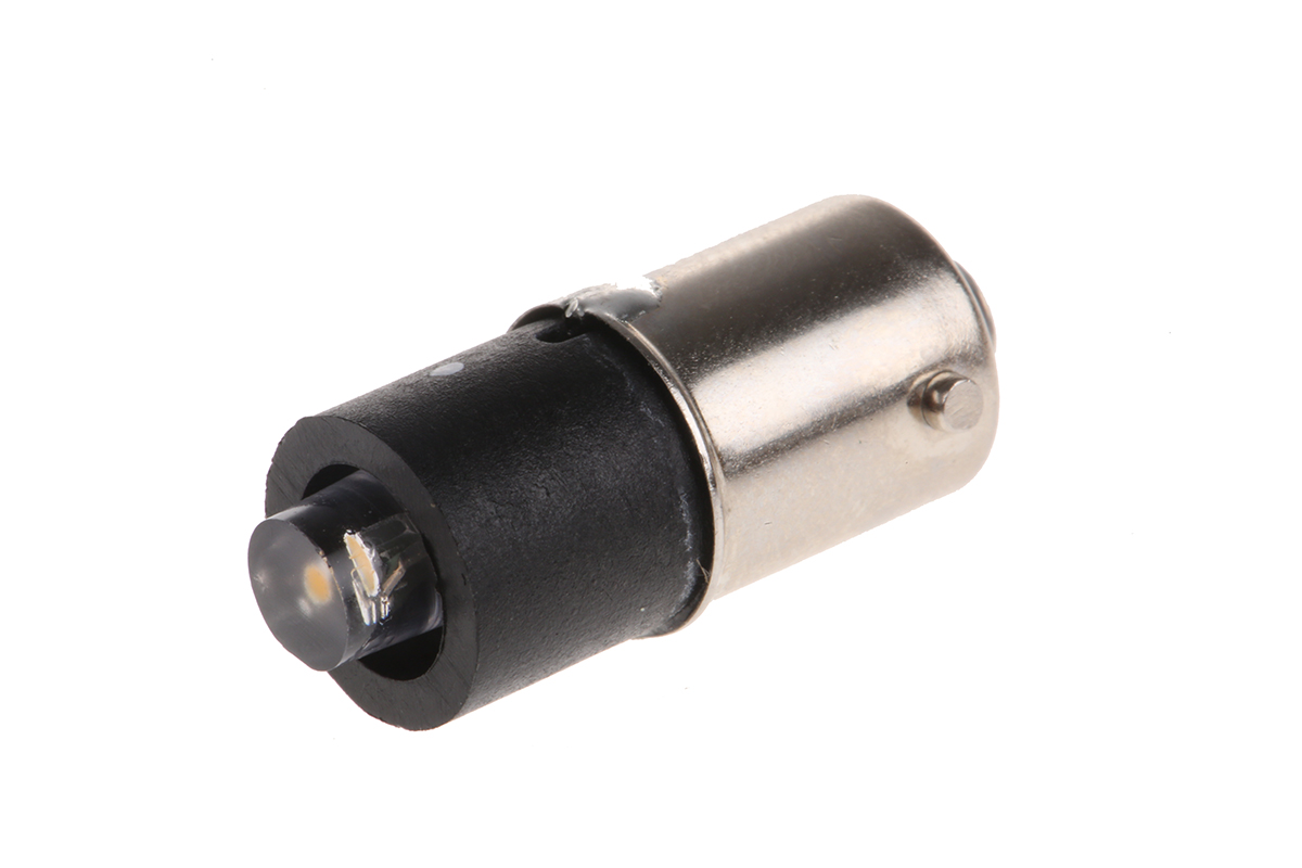 Marl White Indicator Lamp Single Chip, 24V dc, BA9 Base, 4.9 mm Diameter, 9200mcd