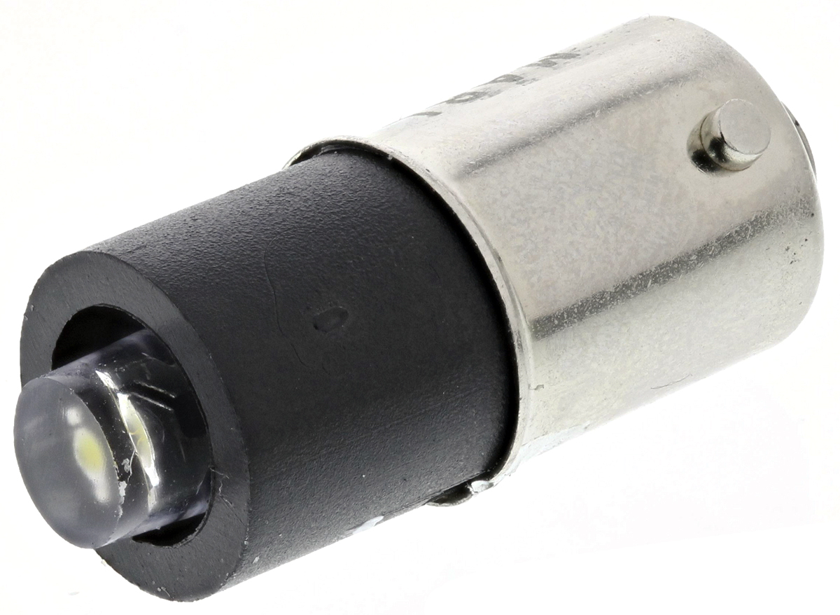 Marl White Indicator Lamp Single Chip, BA9 Base, 4.9 mm Diameter