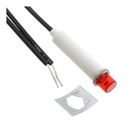 VCC Red Indicator Lamp Single Chip, Wire Terminal Base
