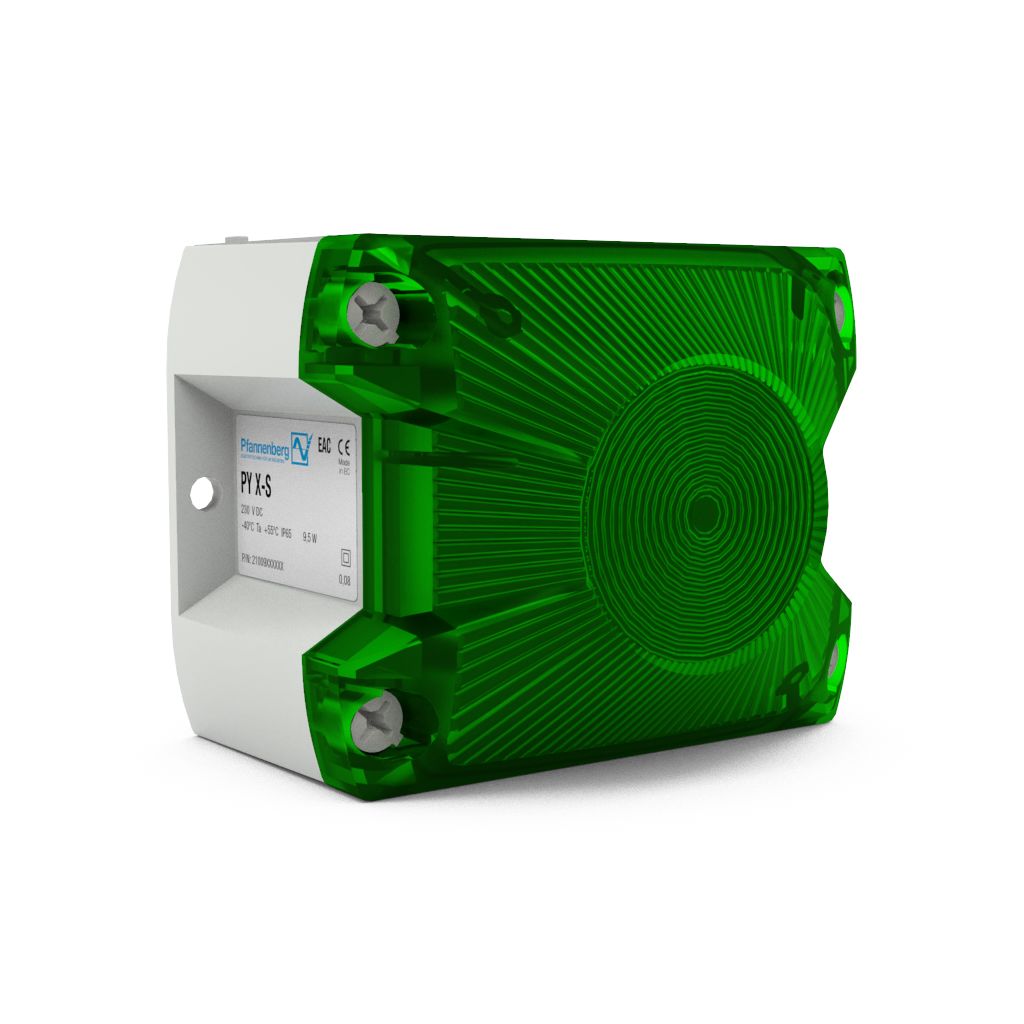 Pfannenberg PY L-S Series Green Flashing, Continuous, Blinking Beacon 230V ac/dc, LED Bulb Panel, IP66