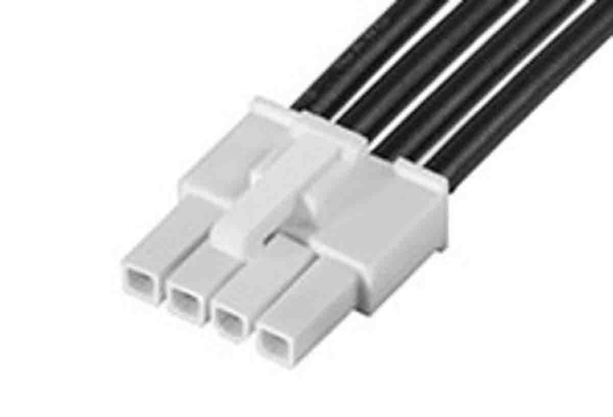 Molex 4 Way Male Mini-Fit Jr to 4 Way Male Mini-Fit Jr Wire to Board Cable, 300 mm