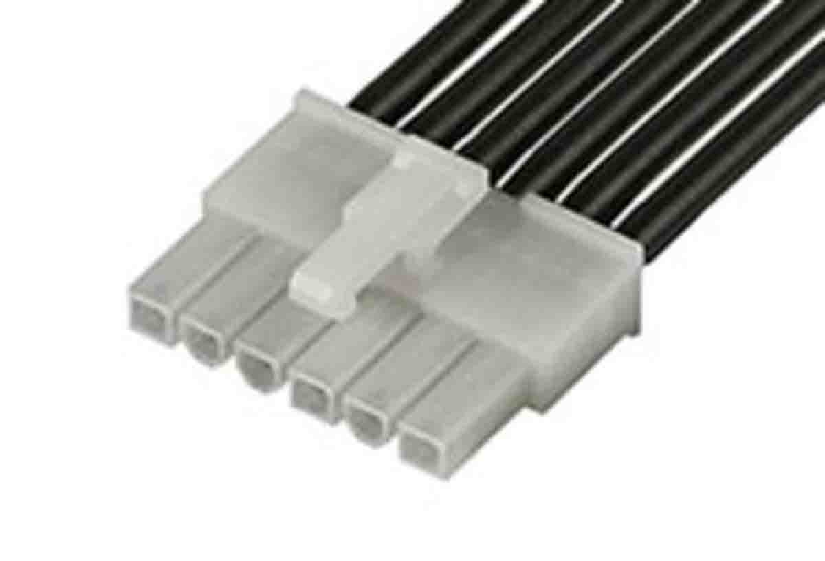 Molex 6 Way Male Mini-Fit Jr to 6 Way Male Mini-Fit Jr Wire to Board Cable, 600 mm