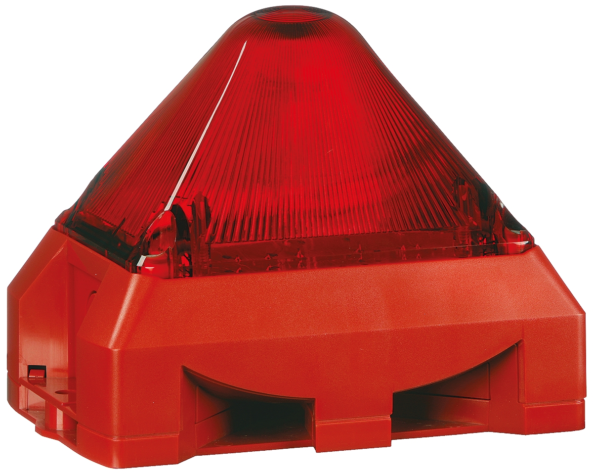 Pfannenberg PY X-MA-05 Series Red Sounder-Beacon Combination, IP66 255V ac External Lug, Internal Hole 100 dB @ 1m