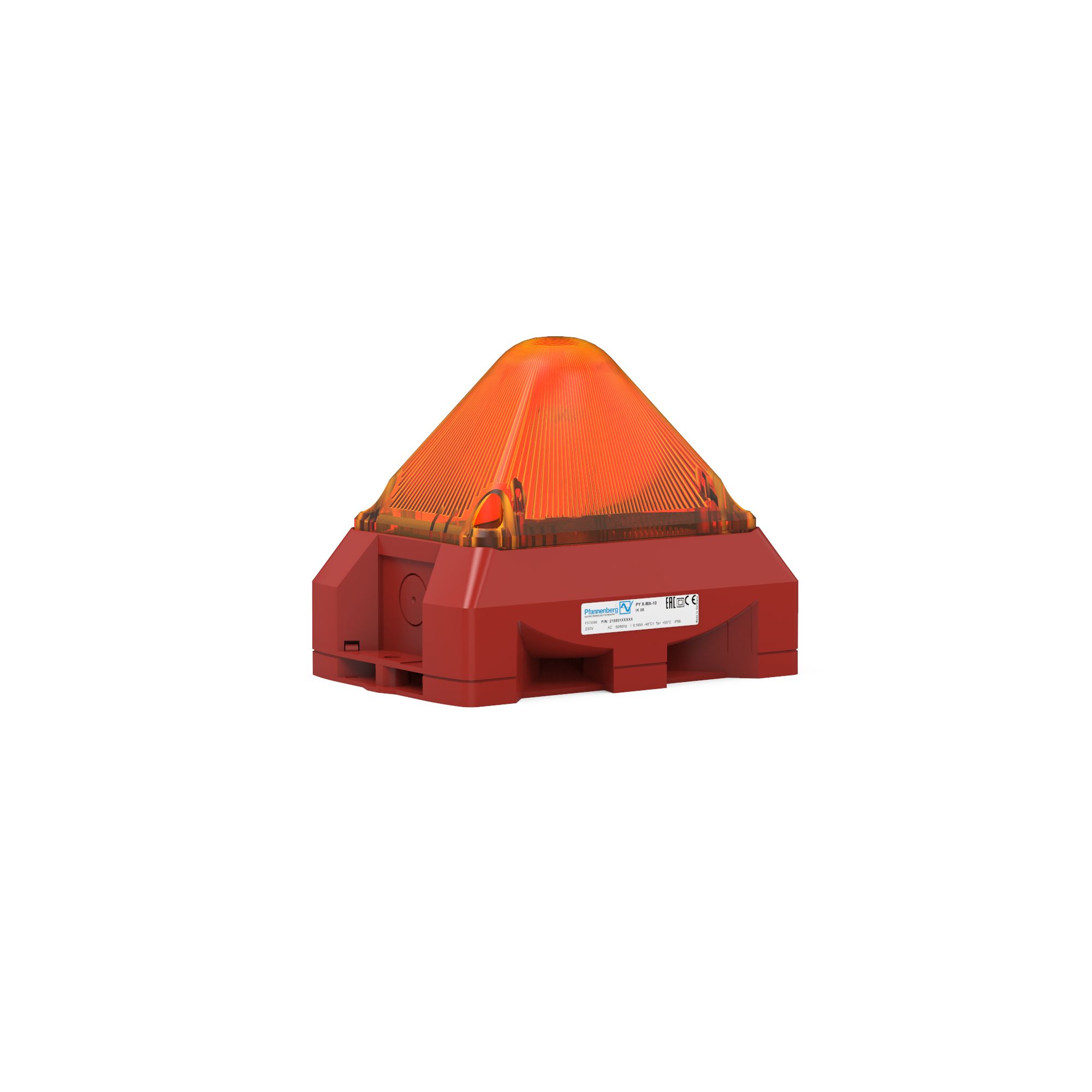 Pfannenberg PY X Series Amber Beacon, IP66 48V ac/dc Free 101 dB @ 1m